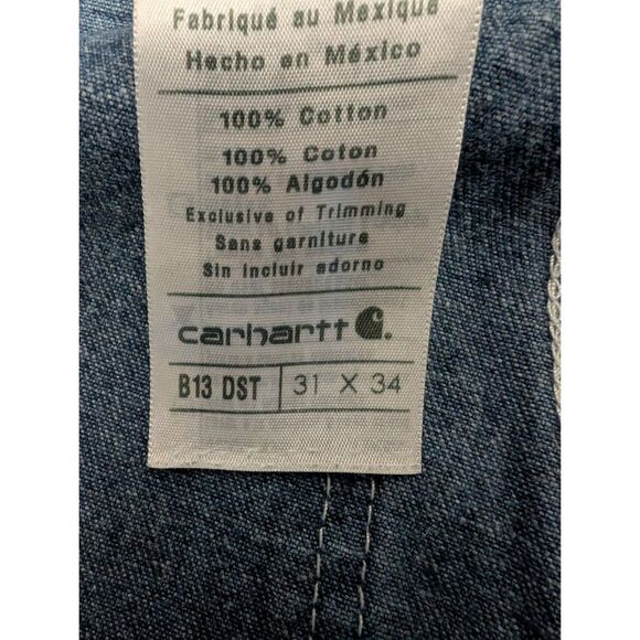 Carhartt Carpenter Jeans Mens 31X34 B13 DST Workwear Utility 100% Cotton - Picture 10 of 12